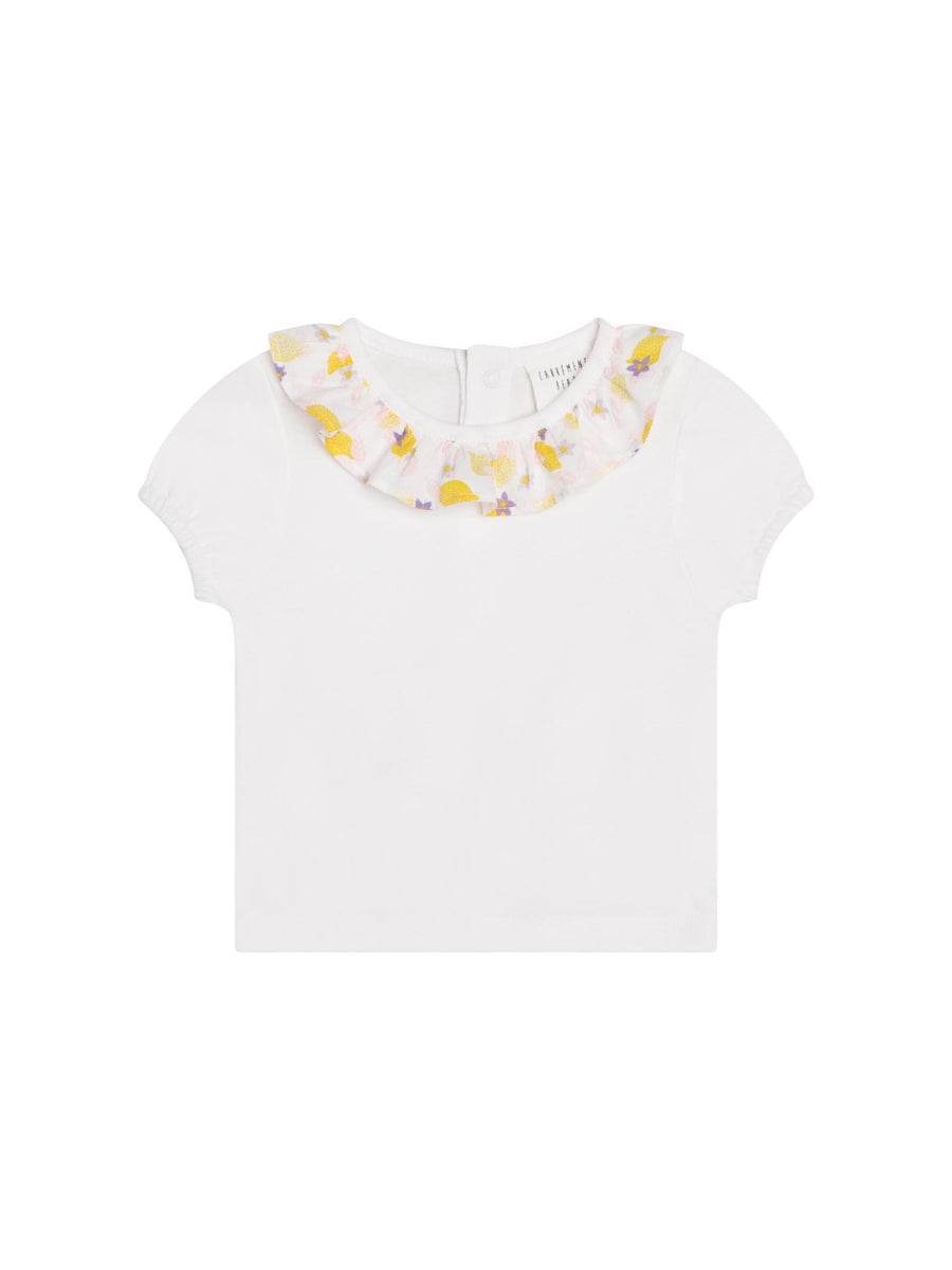 T-shirt bianca con volant Y05236 BIANCO Carrement Beau 