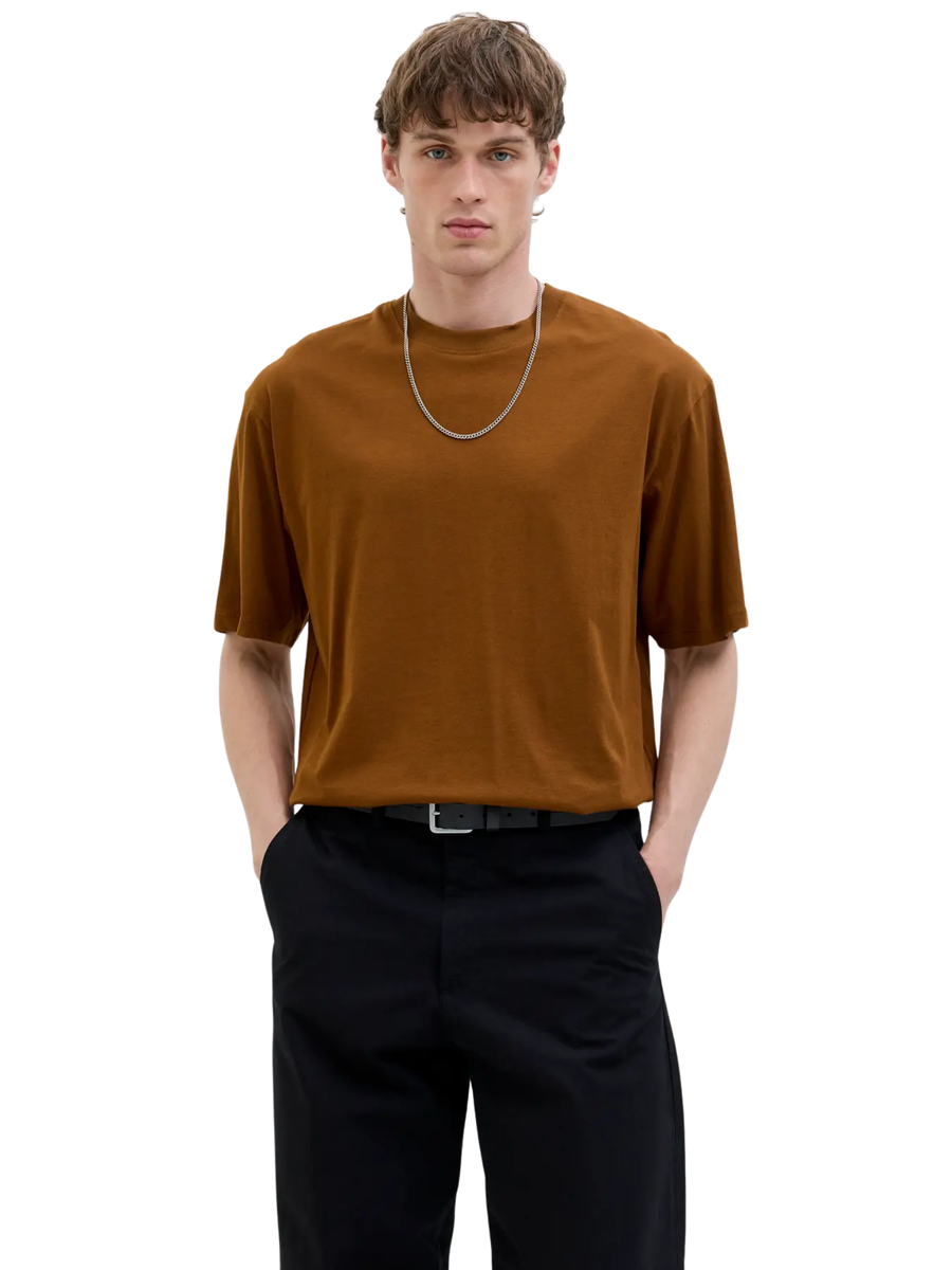 T-Shirt a mezze maniche Jack & Jones marrone oversize 12249319 Monks Robe Jack & Jones 