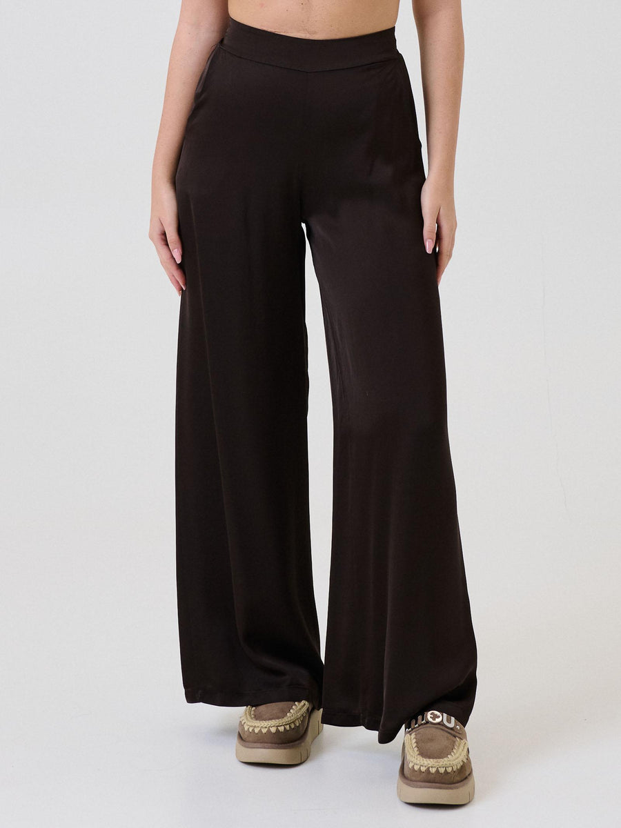 Pantalone ampio Armoire marrone scuro a vita alta C206P22R MOKA Armoire 