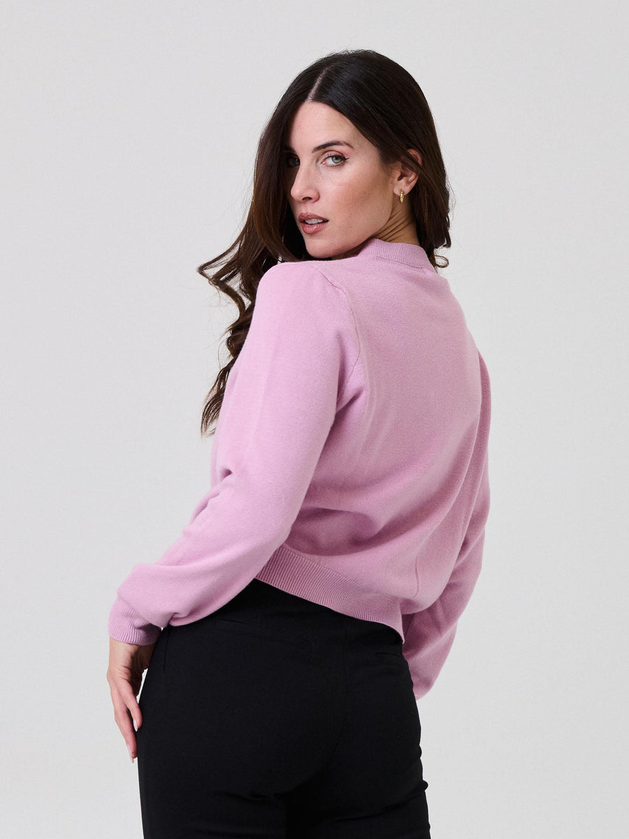 Cardigan Armoire malva con bottoni gioiello IT1615 MALVA Armoire 