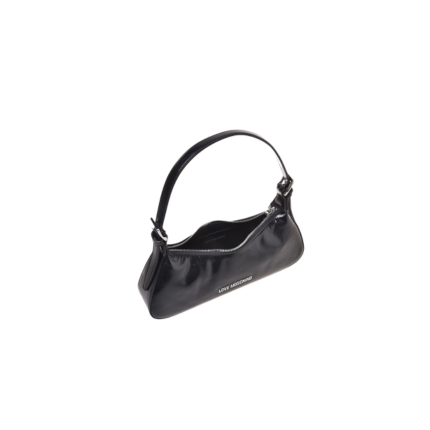Borsa a spalla Love Moschino nera lucida con logo frontale JC4390PP0NKP 000A Love Moschino 