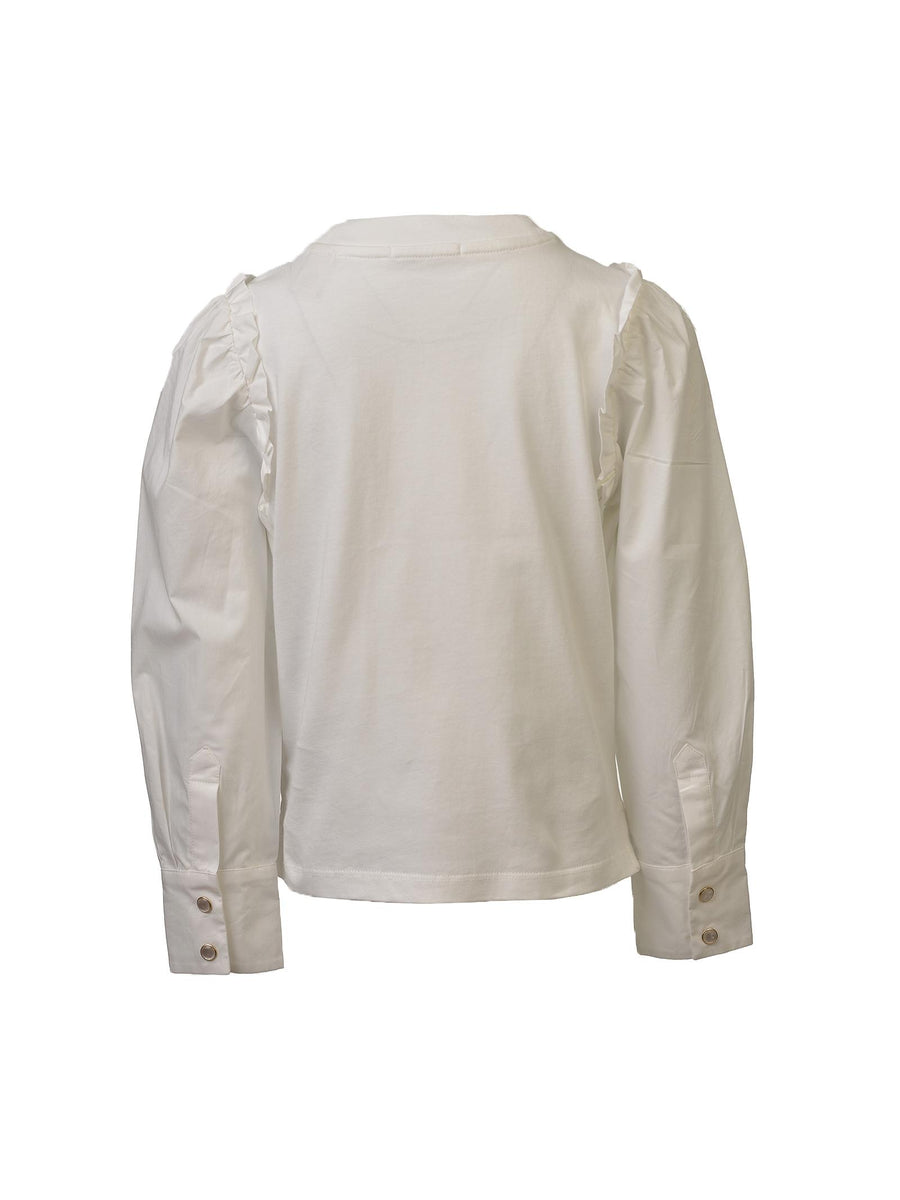 Maglia bianca con ruches 163019 0001 Scotch & Soda 