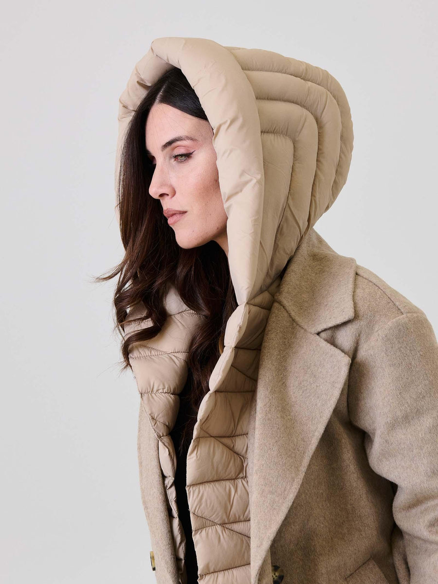 Cappotto piumino con fusciacca Vicolo taupe TF0028 FU107 Vicolo 