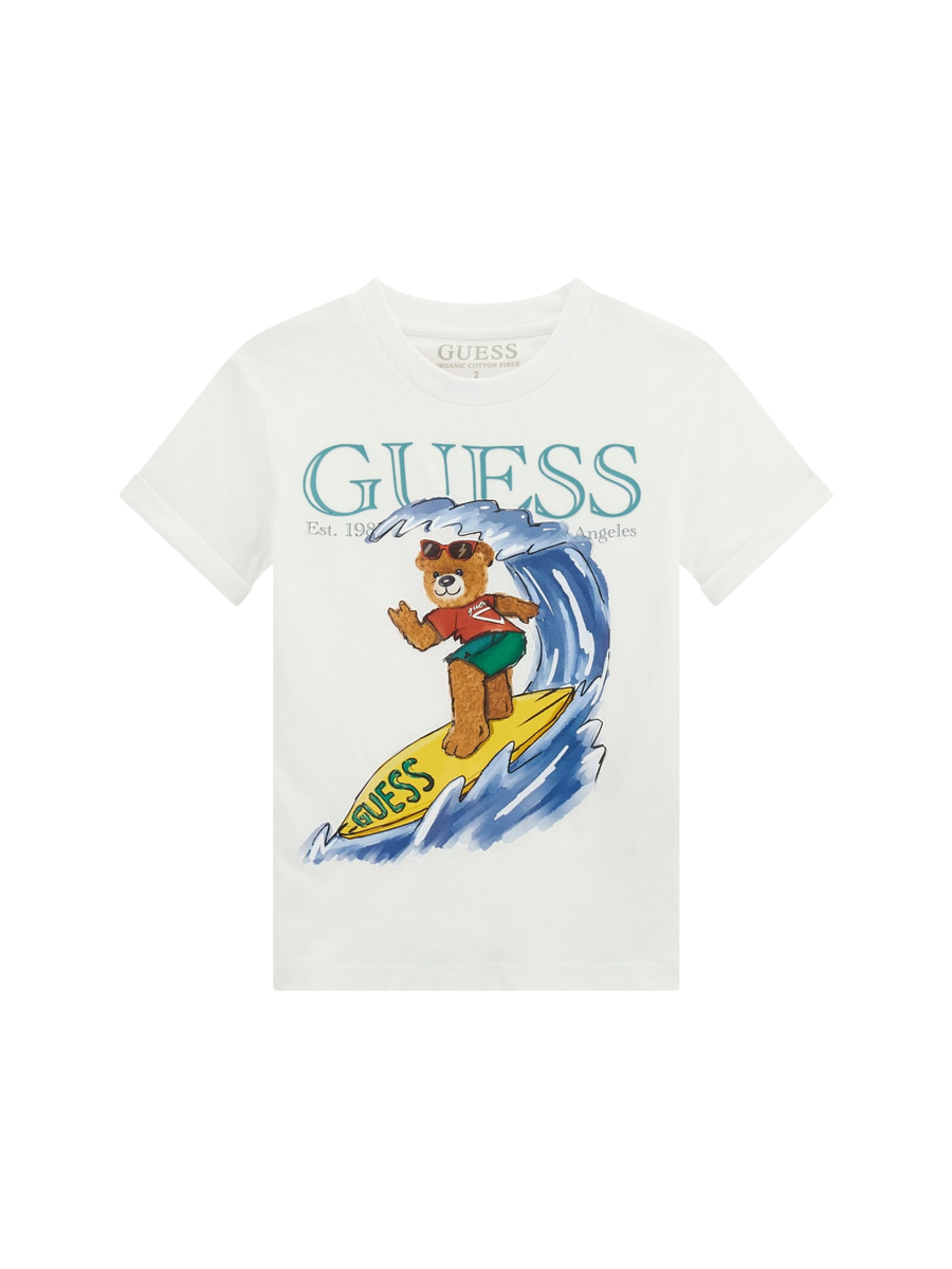 T-Shirt Guess bianca con stampa surf N5GI04K8HM4 G011 Guess 