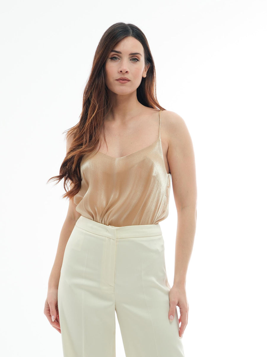 Top Silence Limited sabbia in raso BOU829GRACE SABBIA Silence Limited 