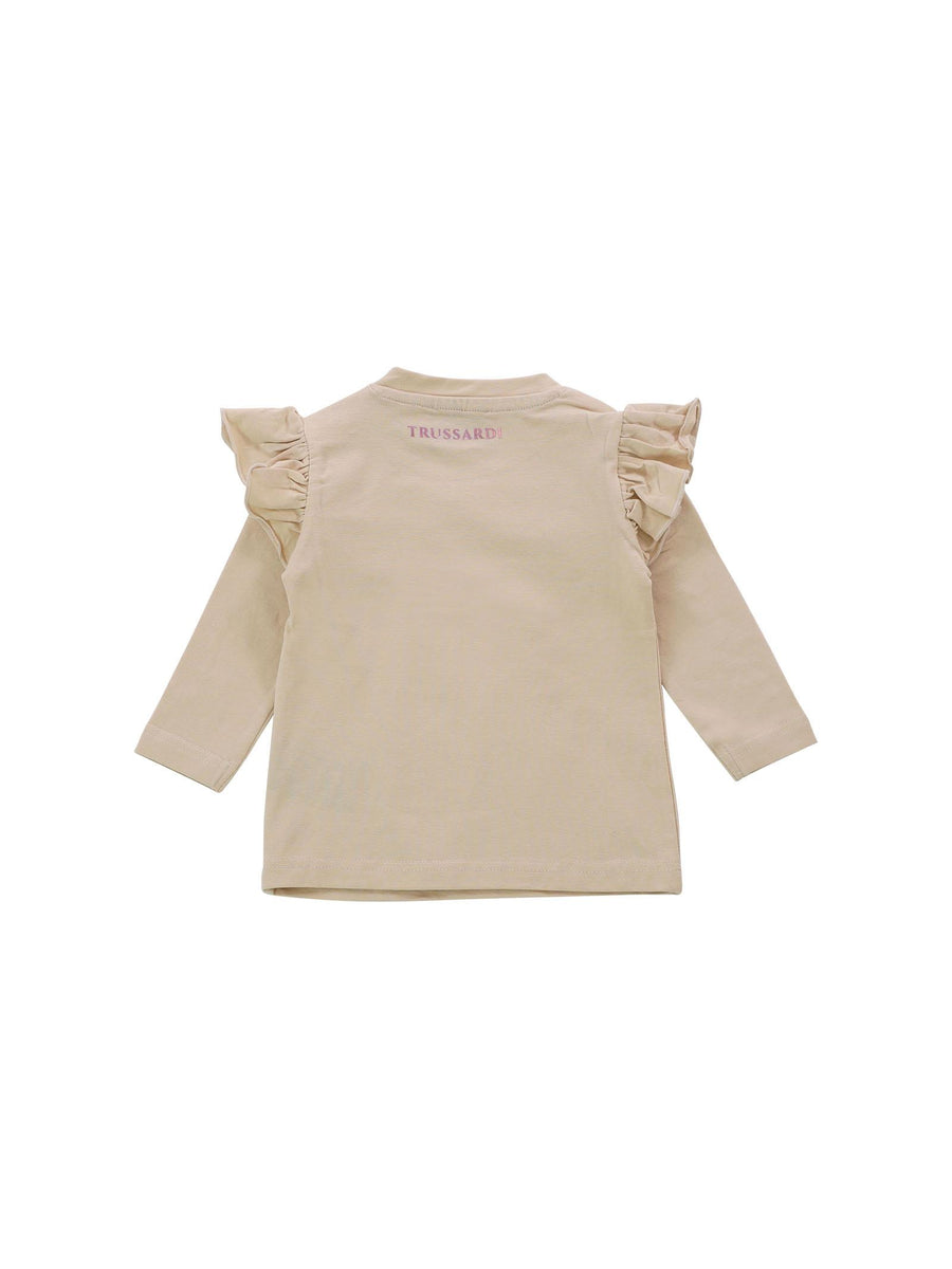 T-shirt beige con volant TIA23024TS BEIGEDUNE Trussardi 