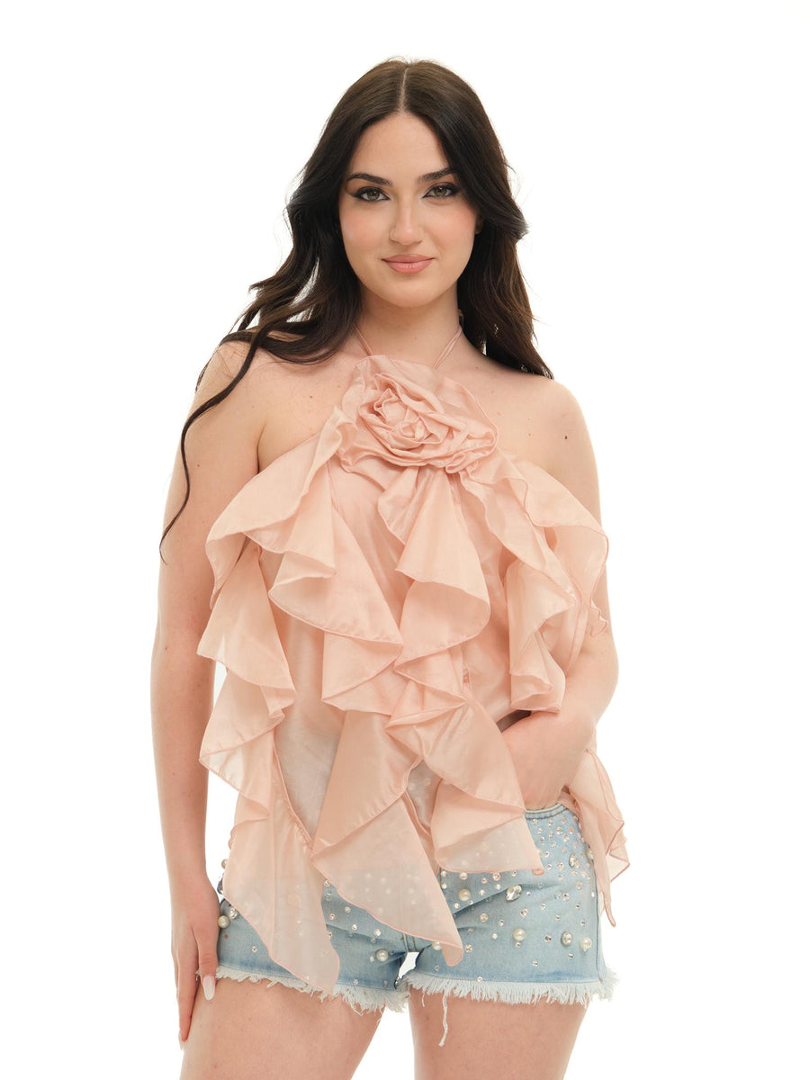 Top Haveone giallo con volant RMA-N098 GIA Haveone 