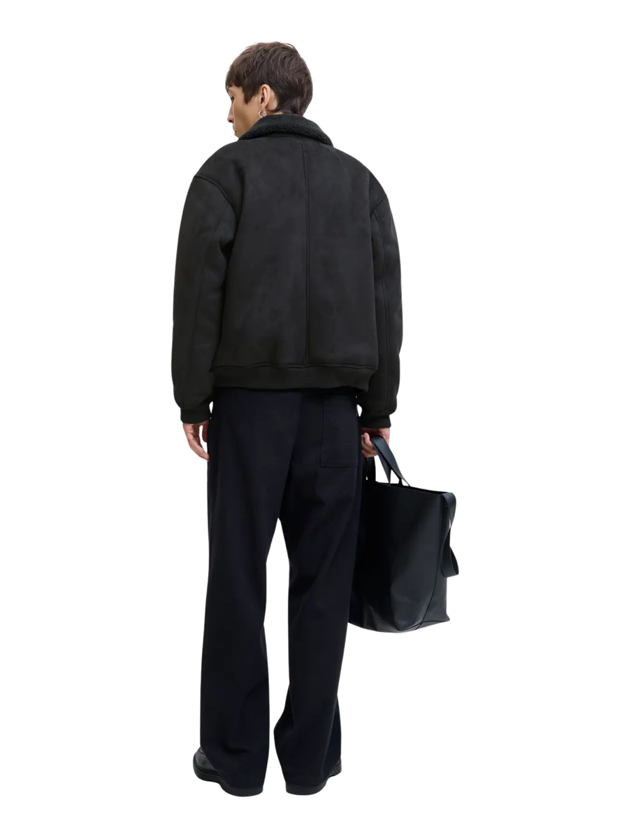 Giubbino Jack & Jones nero con interno in ecopelliccia tono su tono 12282444 Black Jack & Jones 