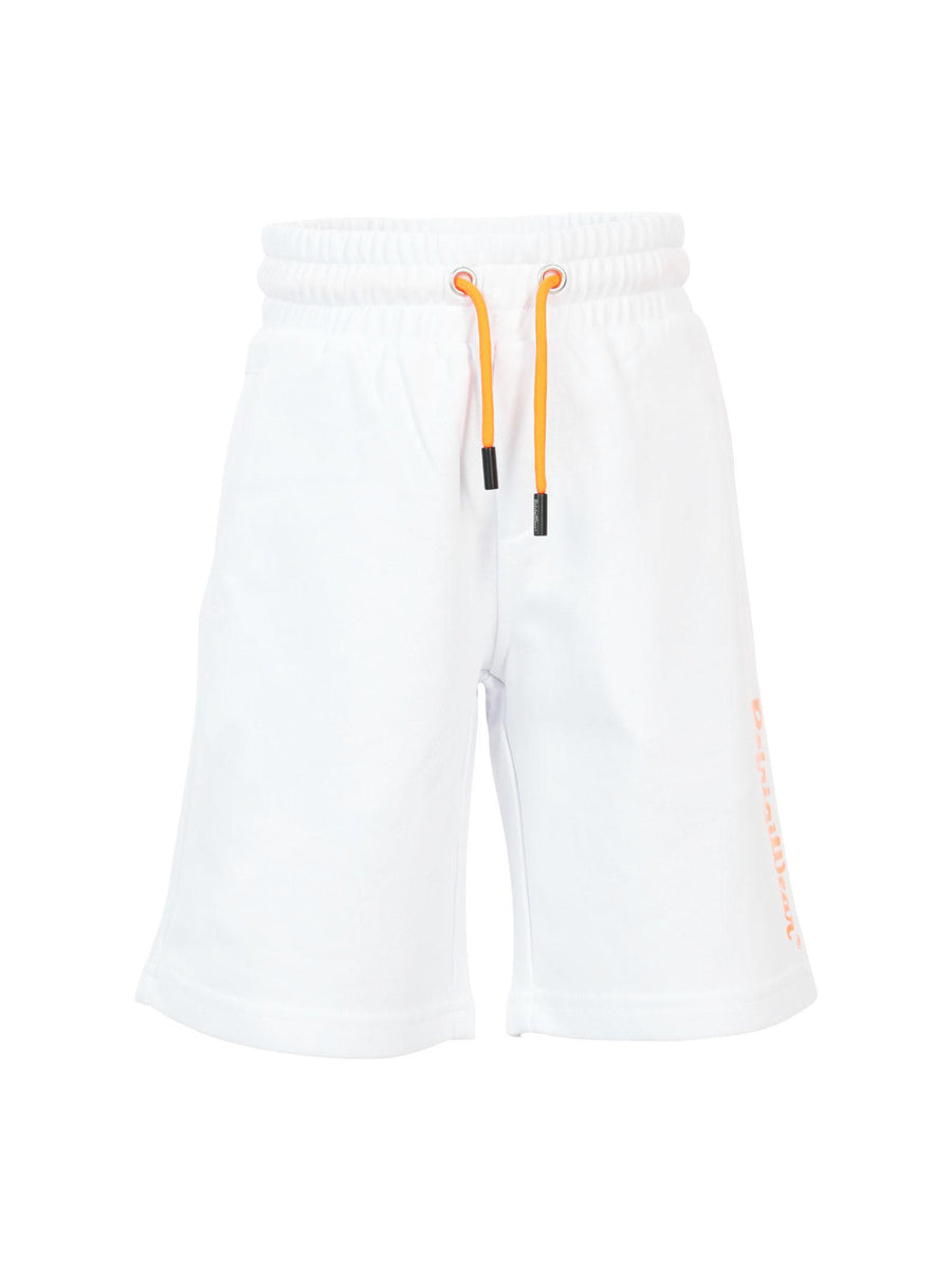 Bermuda bianchi con lacci e scritta arancione fluo RW454 BIA/ARA Refrigiwear 