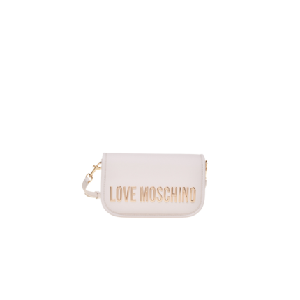 Borsa a tracolla Love Moschino bianco con maxi logo dorato in rilievo JC4028PP1NKD 0110 Love Moschino 