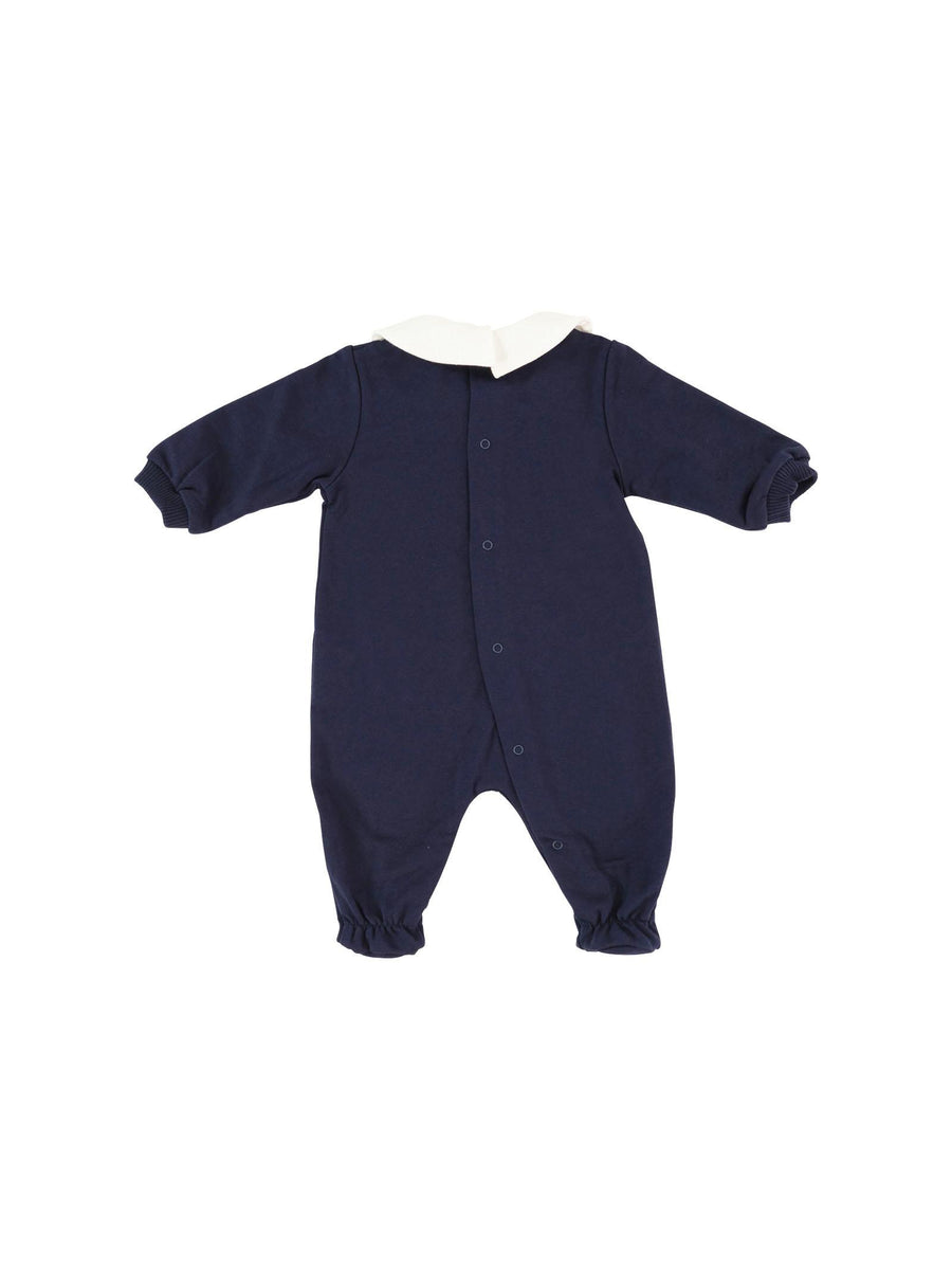 Tutina Moschino blu navy con logo lettering e teddy MXY037 40016 Moschino 