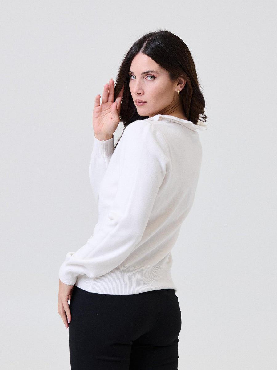 Maglia con volant Armoire panna IT1599 PANNA Armoire 