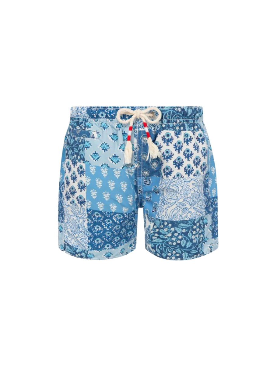 Costume "caprese" Saint Barth blu con stampa fiori CAP0003 01021H MC2 SAINT BARTH 