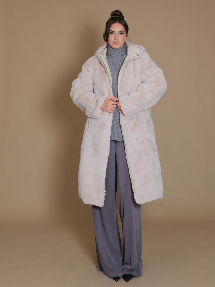 Giubbino Josien Rino & Pelle lungo reversibile beige chiaro Josien.7002412 BIR Rino & Pelle 