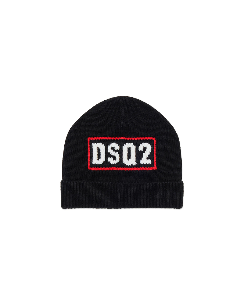 Cappello Dsquared nero con ricamo DSQ2 a contrasto DQ3122 DQ900 Dsquared 