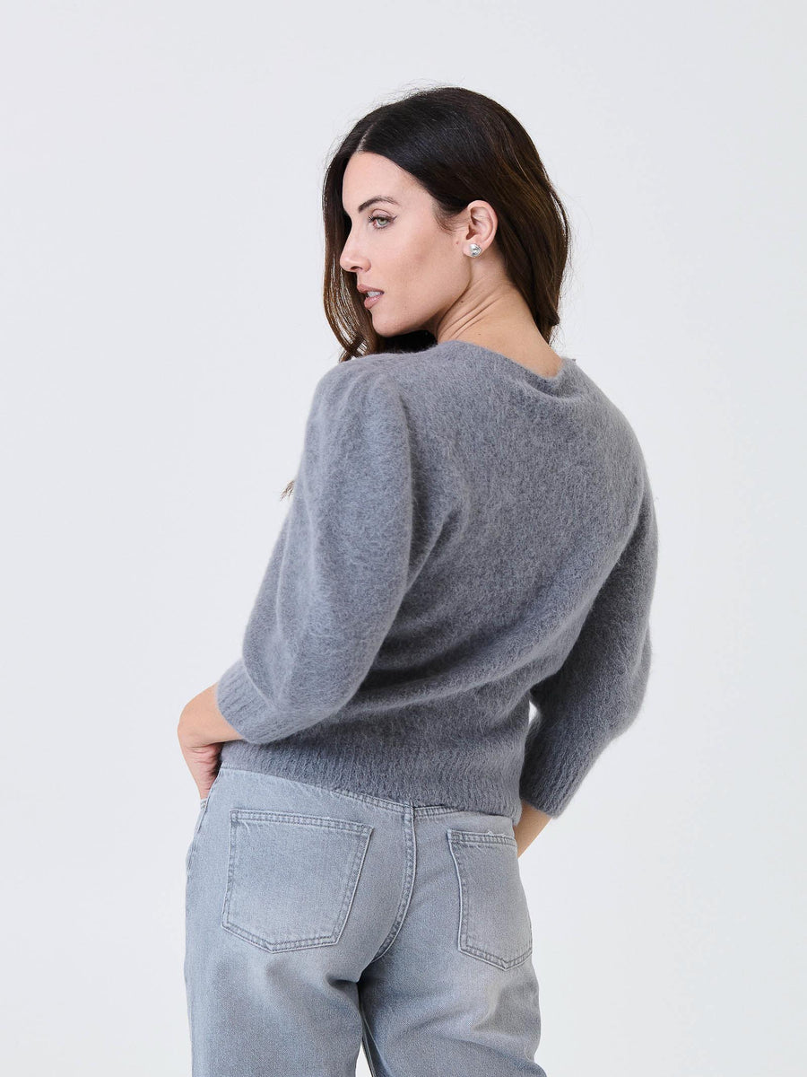 Cardigan Kontatto grigio con maniche a palloncino 3M0873C GRIGIO kontatto 