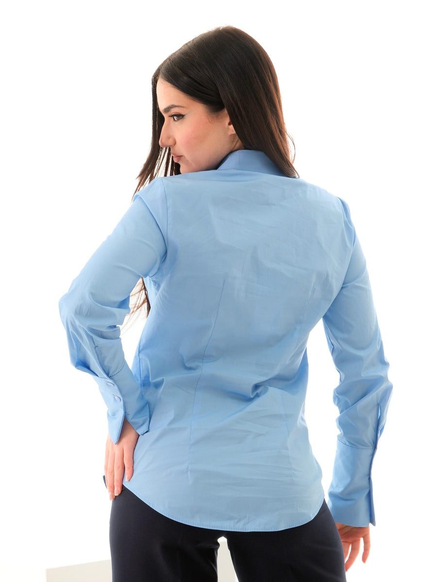 Camicia Imperial azzurra con dettagli gioiello CMS1JFP AZZURRO Imperial 