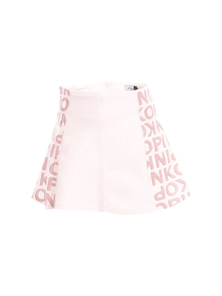 Gonna Pinko bianca con dettagli logati beige KFGO003 B007 Pinko 