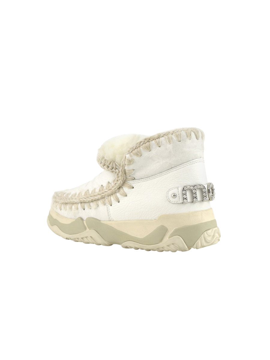 Mou "Eskimo Trainer Special Leather - Rhinestones logo" bianche MU.FW201013C WXWHI Mou 