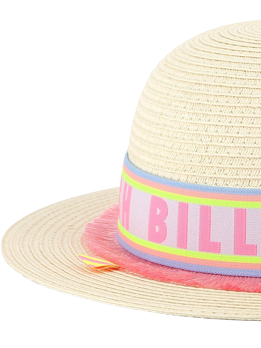 Cappello paglia Billie Blush con nastro decorativo e logo lettering U20758 462 Billie Blush 