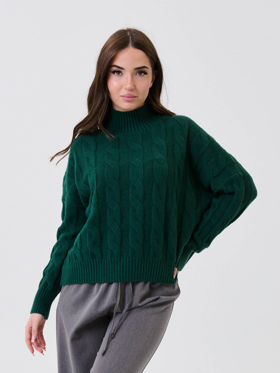 Maglione Armoire verde con collo alto a costine 5R72219 GUCCI Armoire 