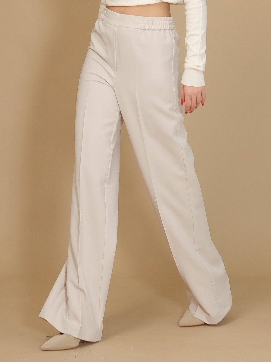 Pantalone a palazzo Imperial vaniglia con elastico in vita P9990019S VANIGLIA Imperial 