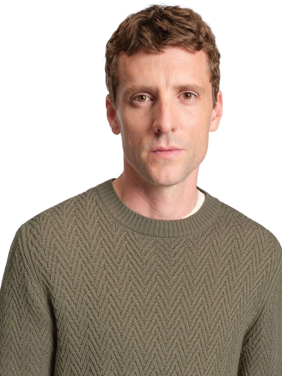 Maglione Boss verde con motivo chevron 50549986 245 Boss 