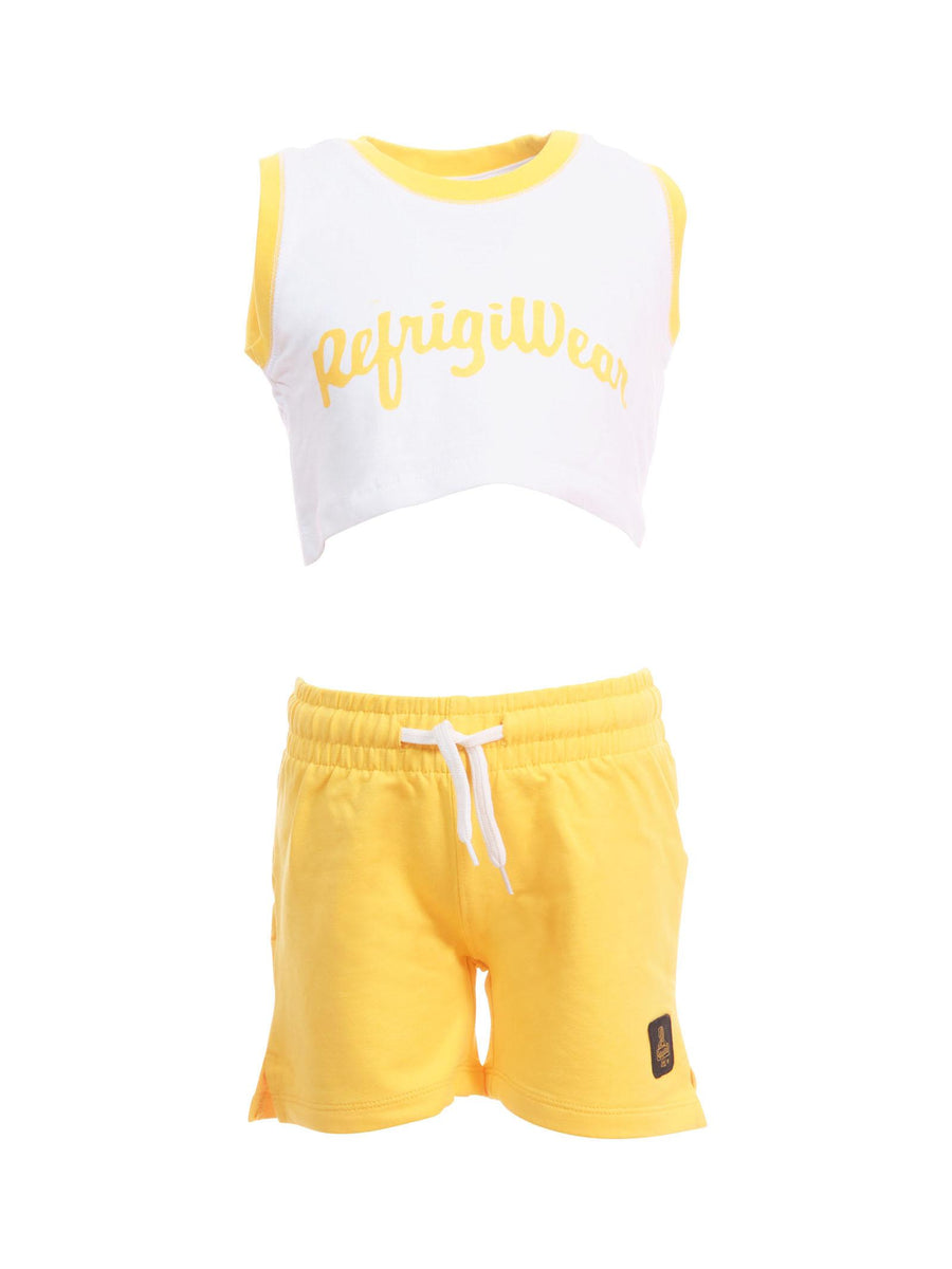 Completo canotta e bermuda Refrigiwear bianco/giallo RG1471W25 RE244 Refrigiwear 