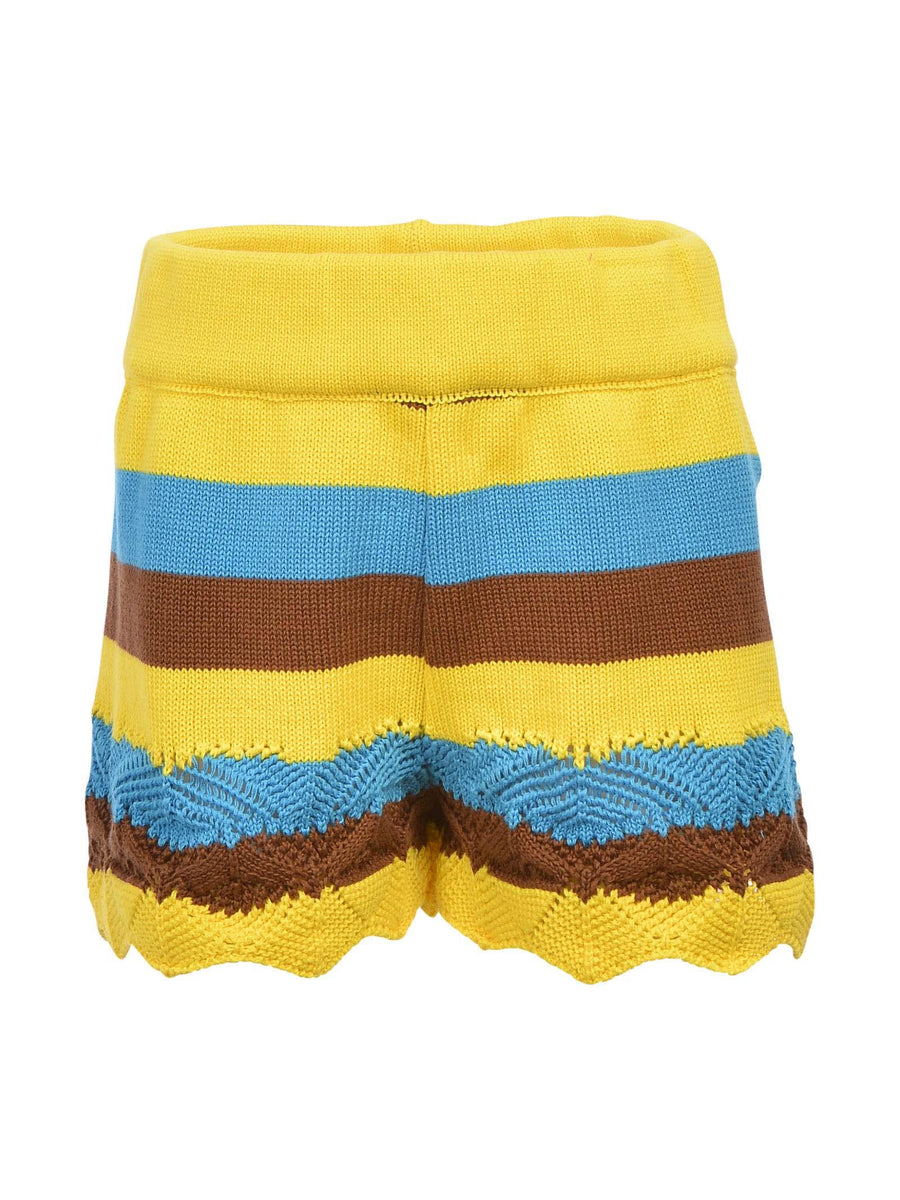 Shorts in filo giallo turchese e marrone MMBSS22MA2002 TURCHE/GIA/MAR Mariuccia Milano 
