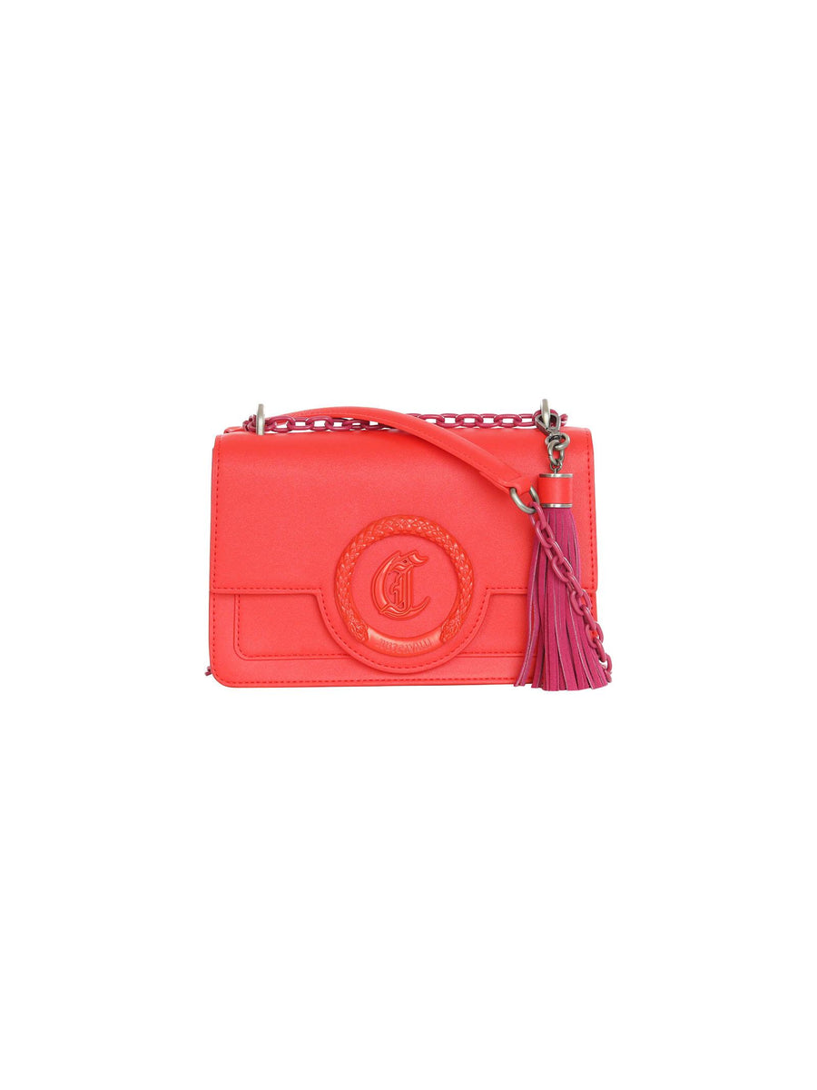Borsa a tracolla rosso corallo con nappa fucsia 76RA4BZ4 544 Just Cavalli 