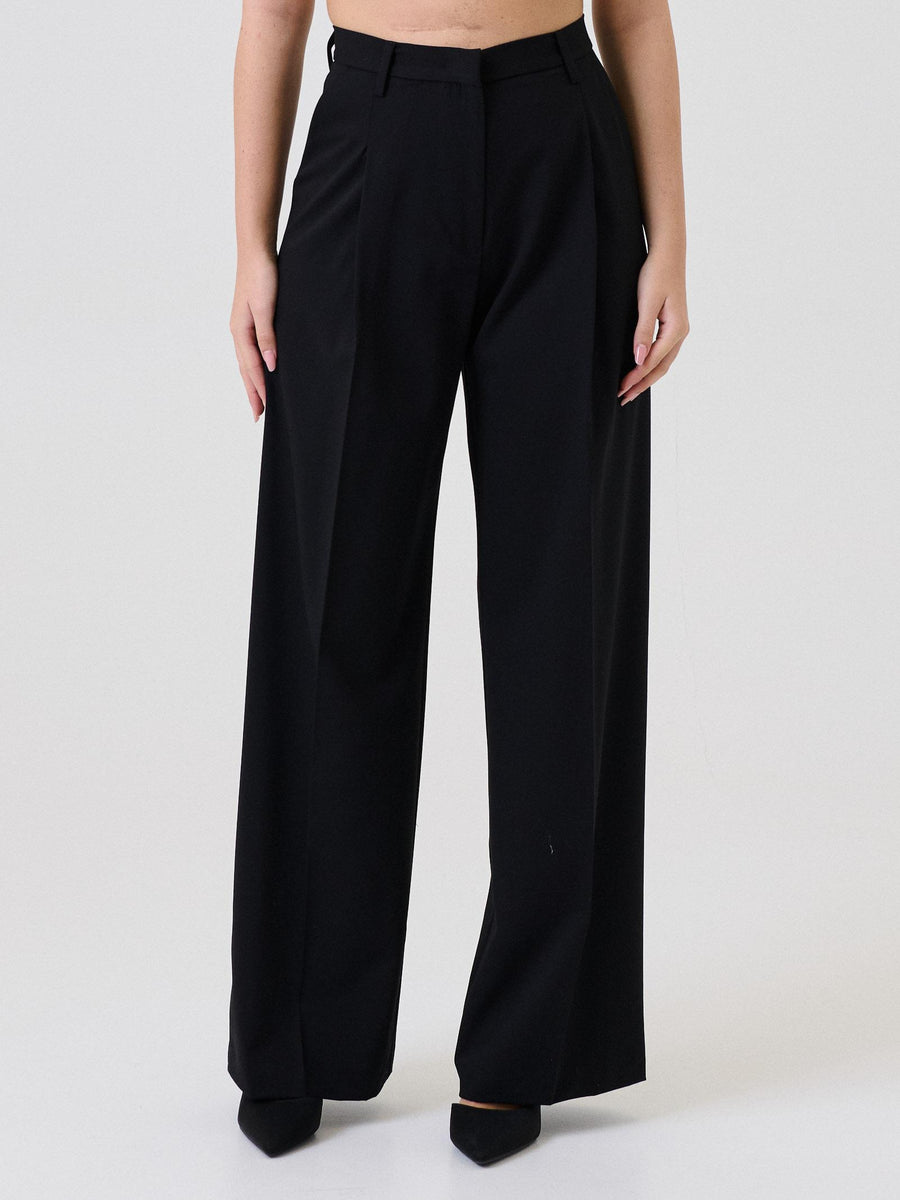 Pantalone a zampa Silence Limited nero con pinces frontali SD2055 BLACK Silence Limited 