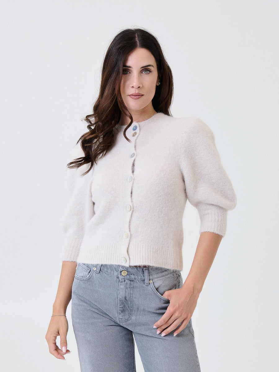 Cardigan Kontatto avorio con maniche a palloncino 3M0873C AVORIO kontatto 