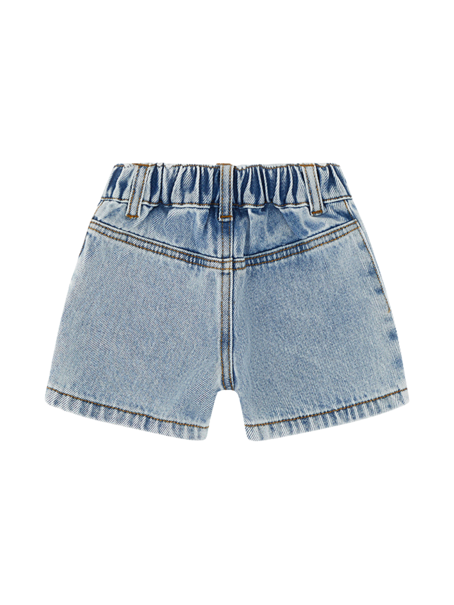 Shorts di jeans Moschino azzurro in denim con tasche a forma di orsetto MUQ017 40186 Moschino 
