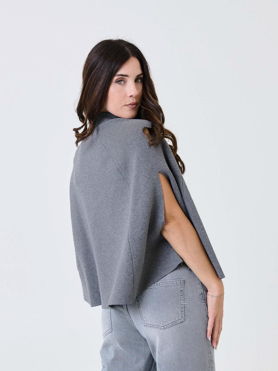 Mantella a campana Kontatto grigia con bottoni gioiello 3M0940C GRIGIO kontatto 