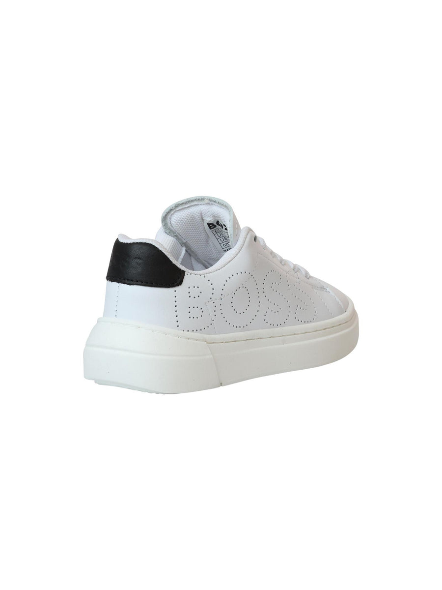 Sneakers bianca con logo traforato J29310 BIA Boss 