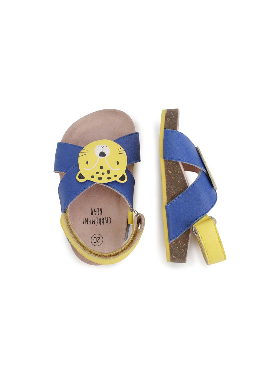 Sandali blu elettrico e giallo Y09052 JETBLUE Carrement Beau 