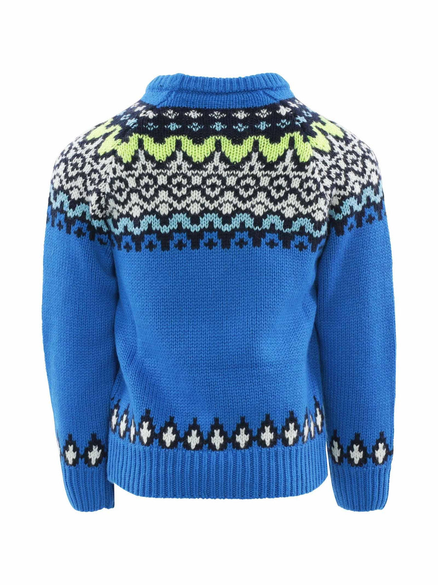 Maglioncino blu jacquard DOUGLAS 00136C MC2 SAINT BARTH 