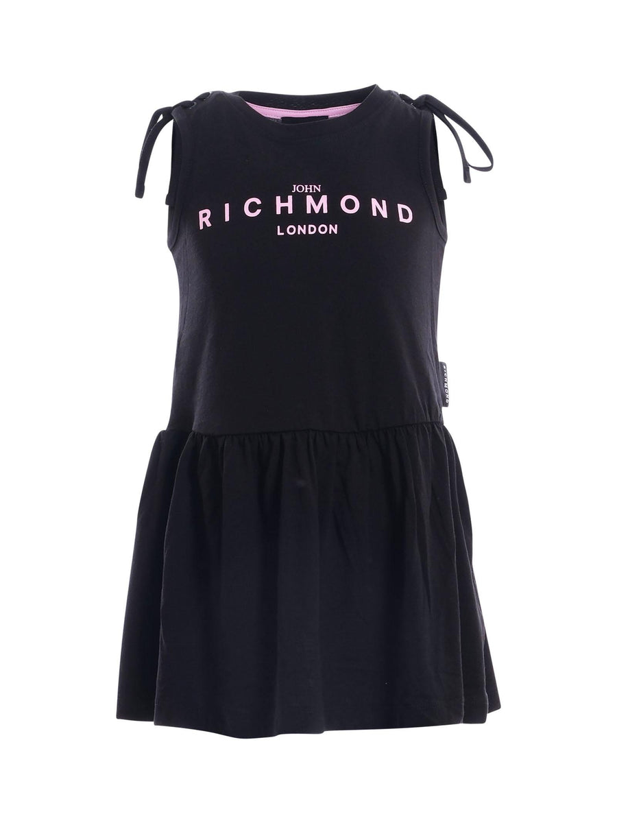 Abito John Richmond nero con logo e dettagli a fiocco RGP25008VE BLACK John Richmond 