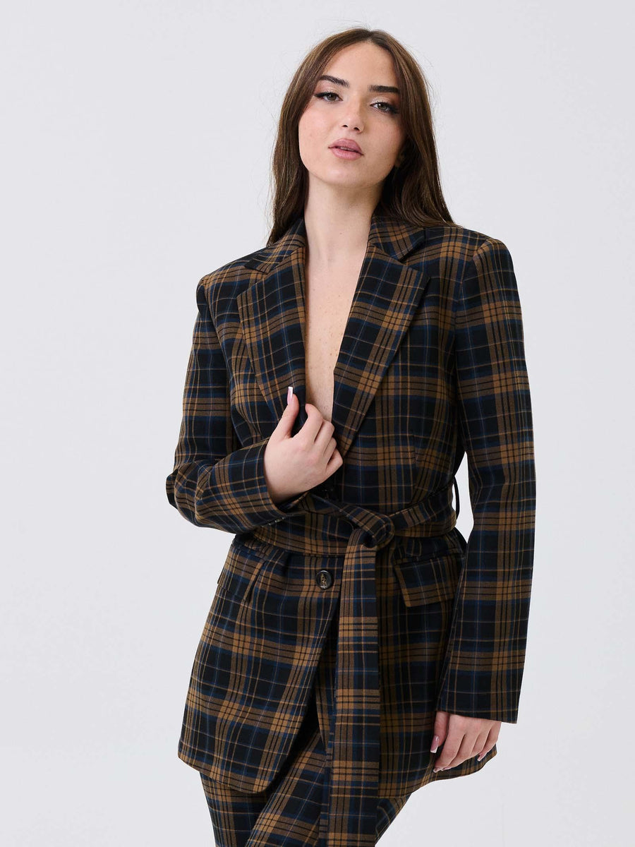 Giacca scozzese Silence Limited blu e cammello SLGI003 UNI Silence Limited 