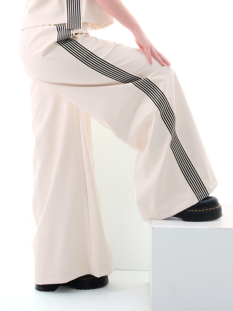 Pantalone Vicolo in ecopelle bianco con bande nere TD0777 BIA Vicolo 