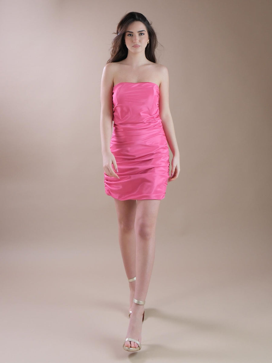 Mini Dress Super Flake fucsia con maxi fiocco SD40288F BUBBLE Silence Limited 