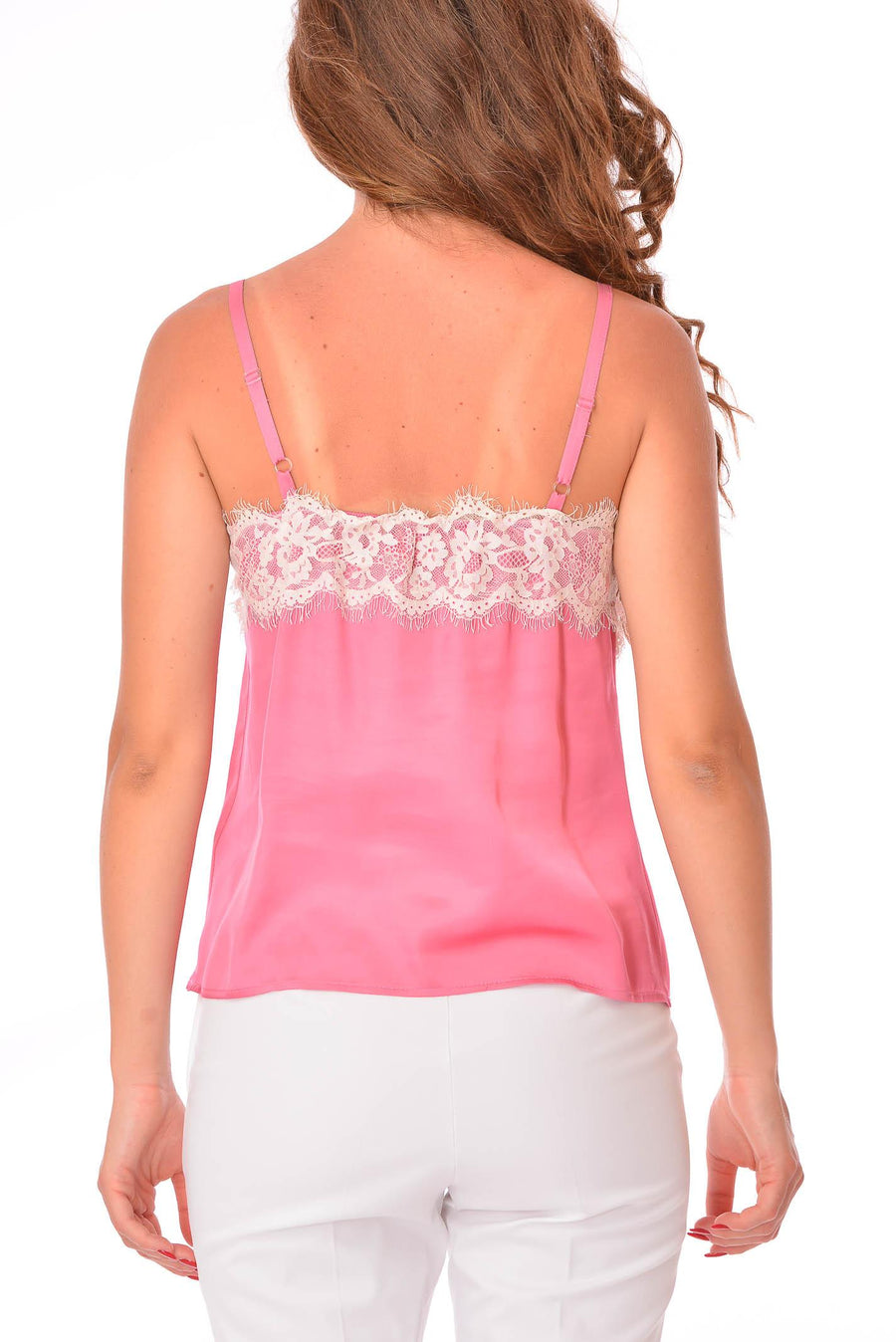 Top rosa con pizzo OP9EG36 ROS Angela Davis 