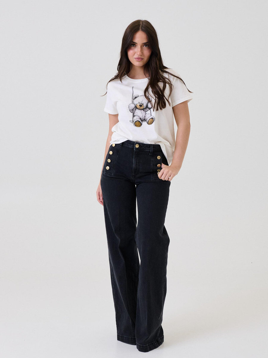 Jeans "Giudith" nero con bottoni DF5078 NERO Vicolo 