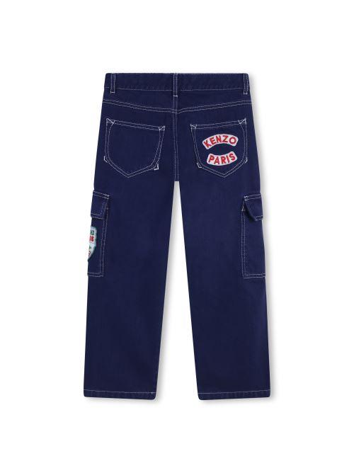Jeans cargo Kenzo in denim blu con toppe K60801 84F Kenzo 