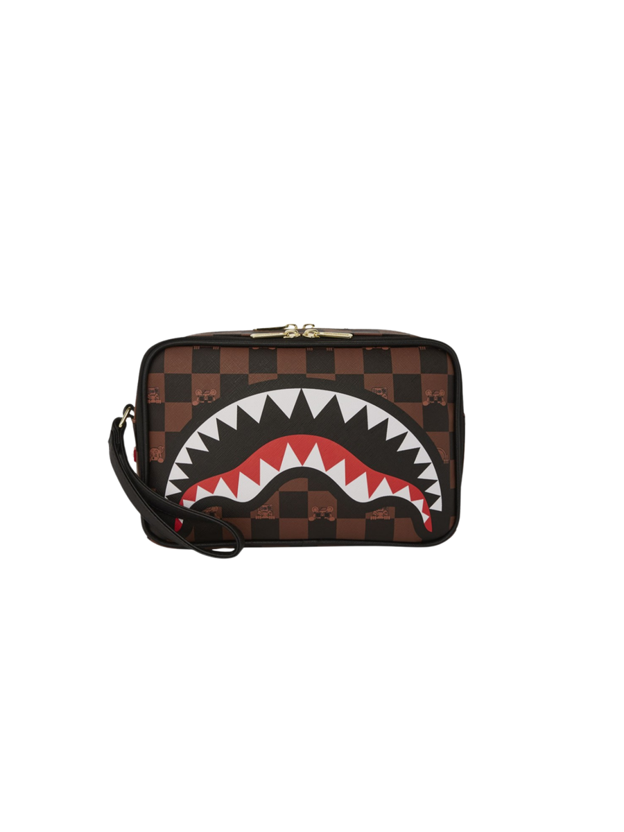 Pochette Sprayground marrone con maxi bocca shark iconica 910B7510 NSZ Sprayground 