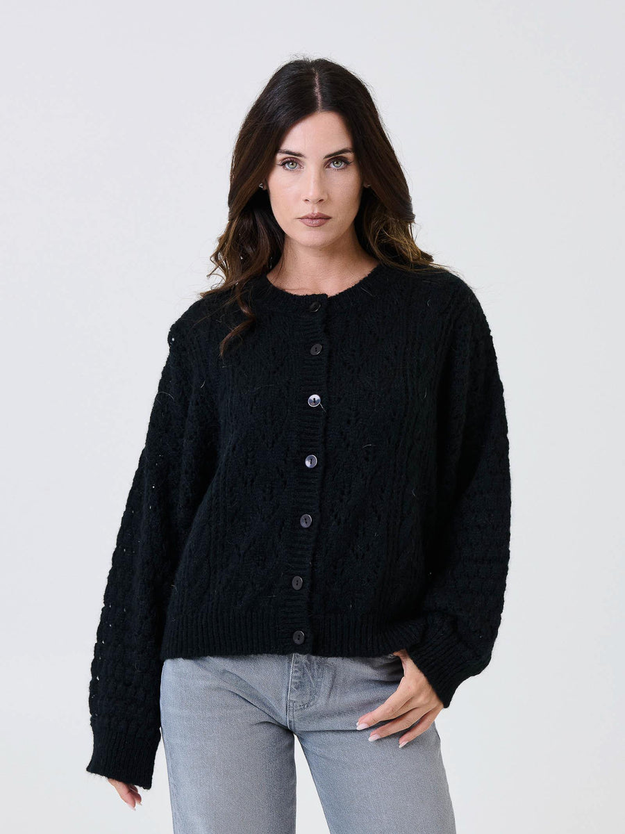Cardigan traforato Kontatto nero 3M0912C NERO kontatto 