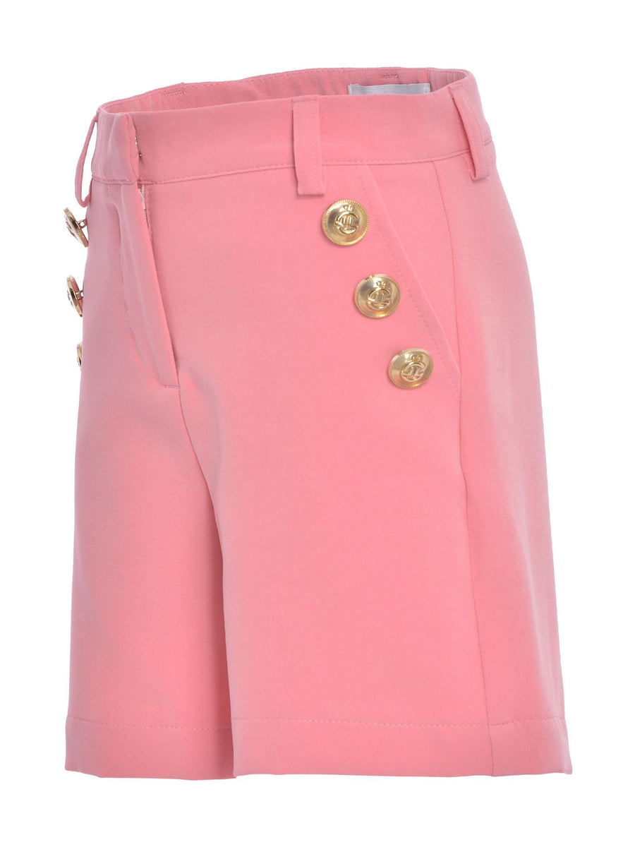 Shorts rosa con bottoni oro P0519 PINK Gaelle 