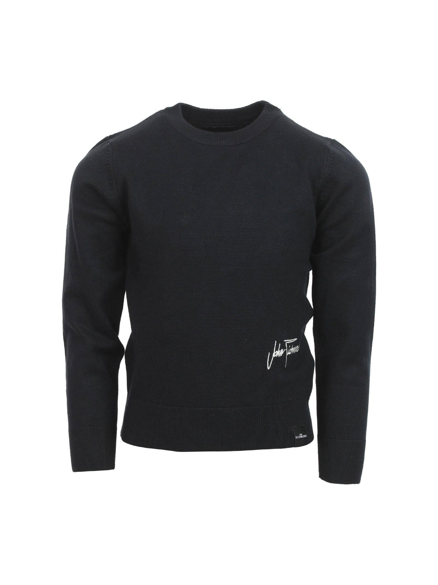 Maglioncino John Richmond nero logo ricamato RBA24066MA BLK John Richmond 