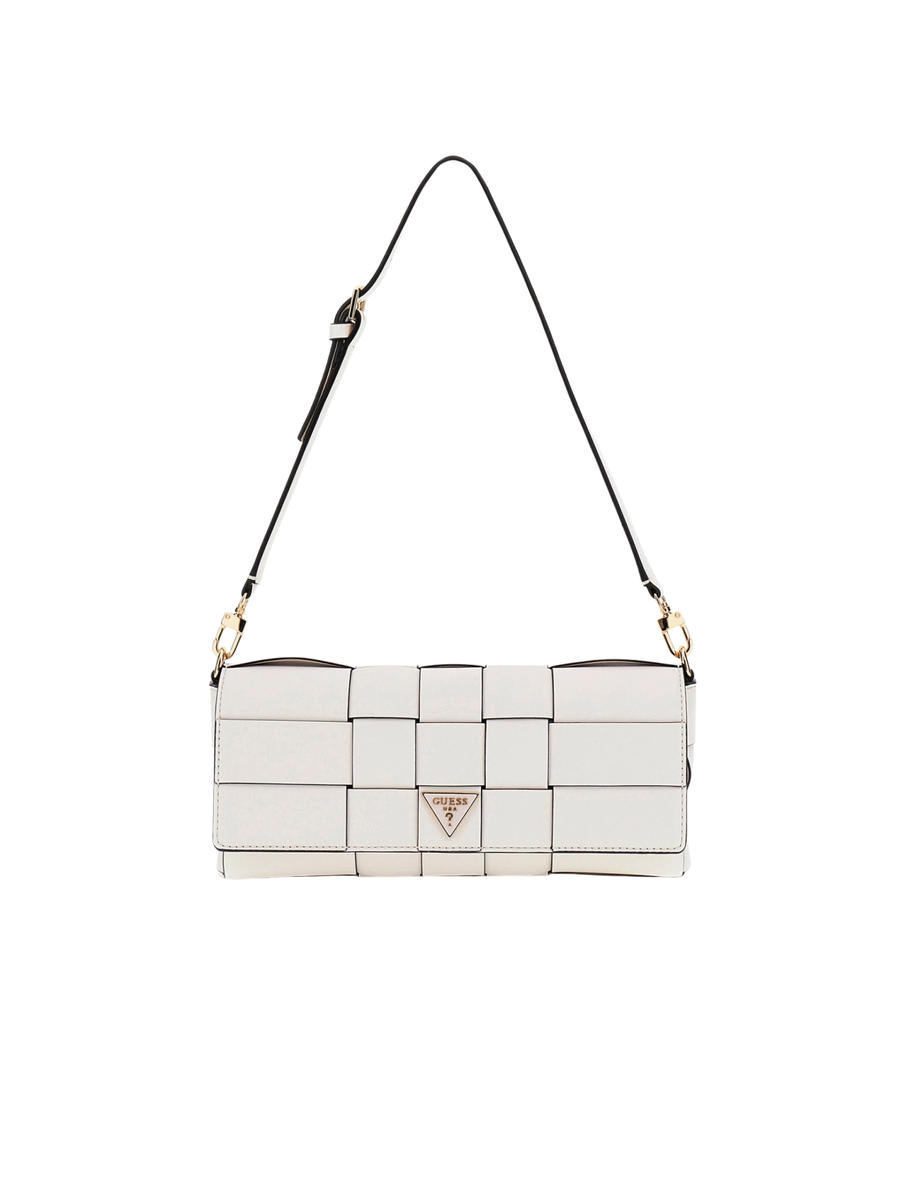 Borsa a spalla Guess bianca intrecciata HWWG9661190 OFF Guess 