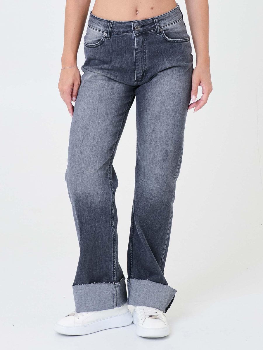 Jeans Souvenir grigio con risvolti sfrangiati C38S0020 DNM Souvenir 